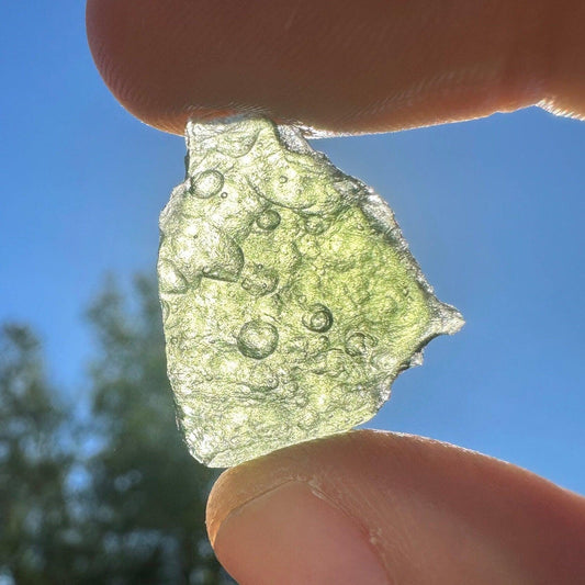 Authentic Moldavite Tektite Specimen: 2.78 grams, Reiki Talisman
