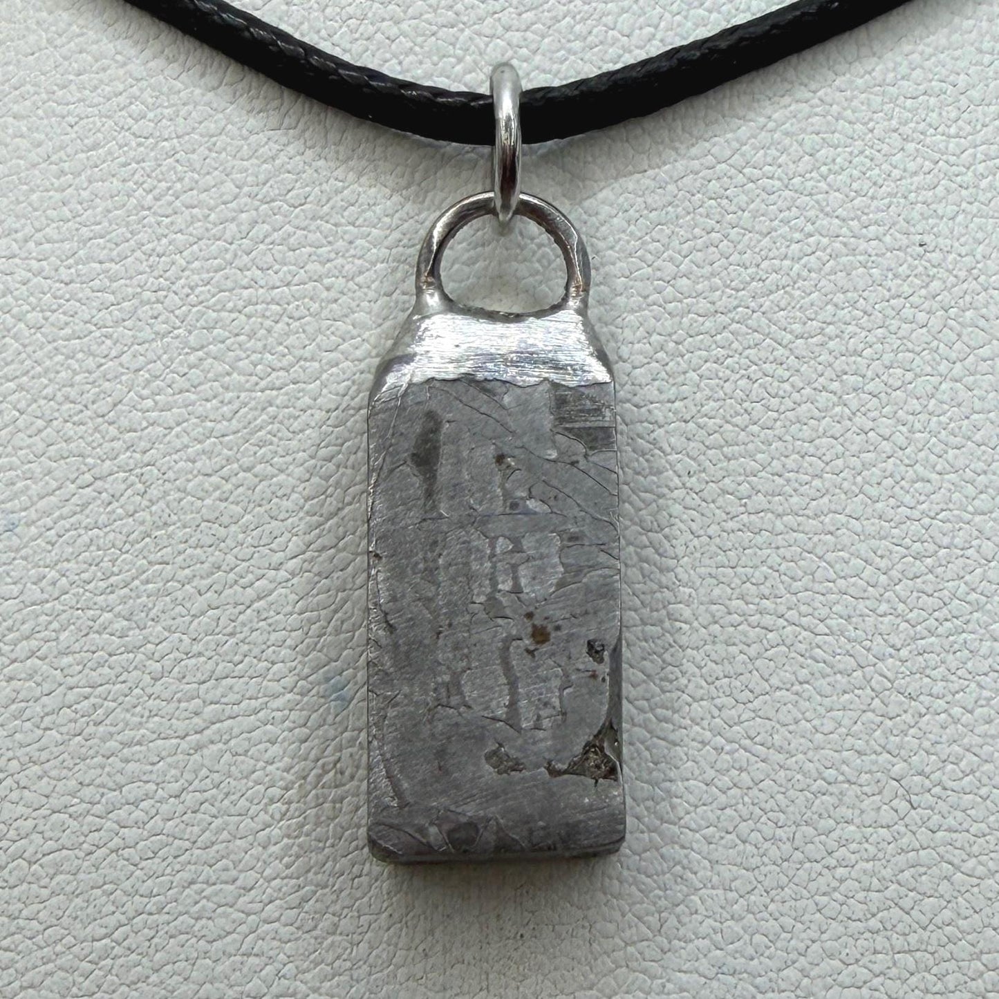 Aletai Meteorite Pendant, Space Jewelry, Etched Iron Widmanstätten 8.02g