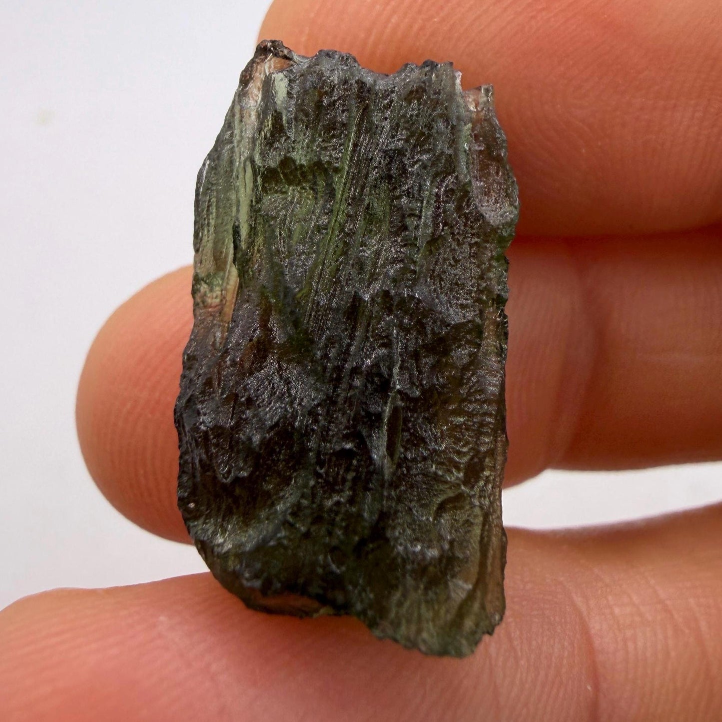 Moldavite Tektite Specimen: Authentic Crystal, 3.76g/18.8ct