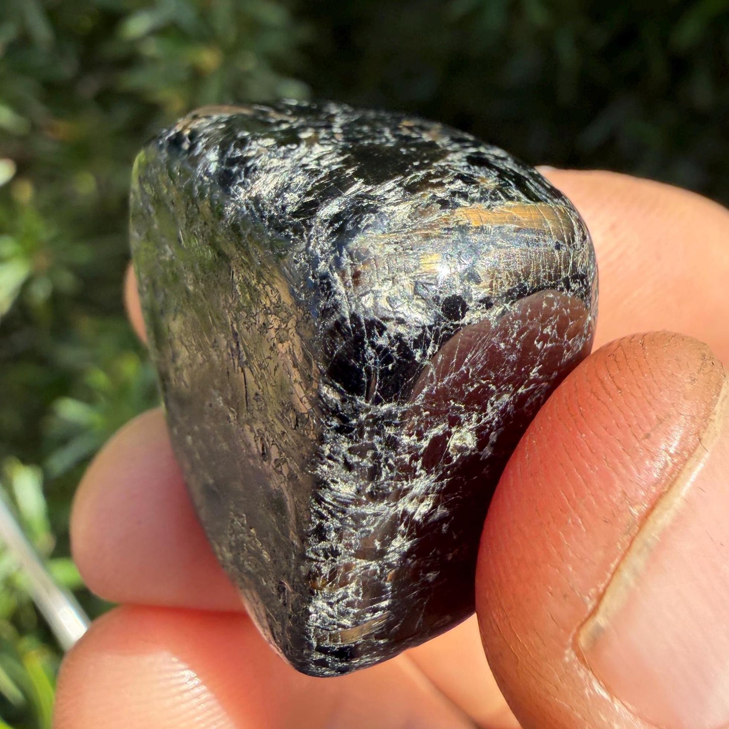 Nuummite Stone: Rare Greenland Gemstone Talisman, Ancient Transformation Crystal, 25.14 grams