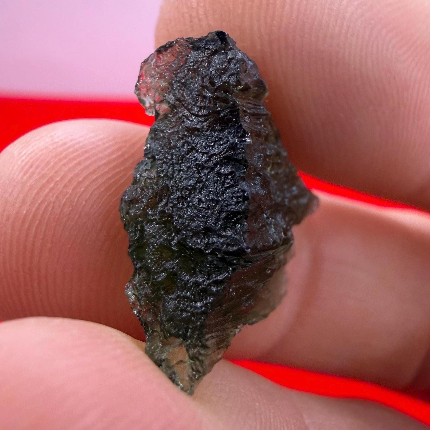 Authentic Moldavite Tektite Specimen: 2.43 grams, Reiki Talisman