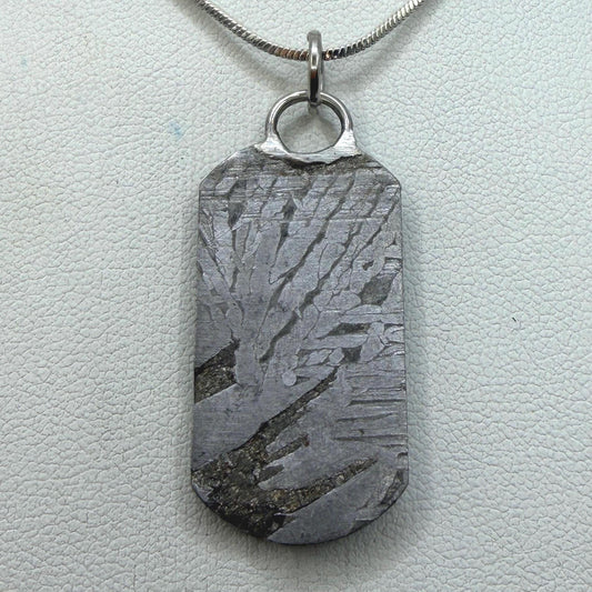Aletai Meteorite Pendant, Space Jewelry, Etched Iron Widmanstätten 8.80g