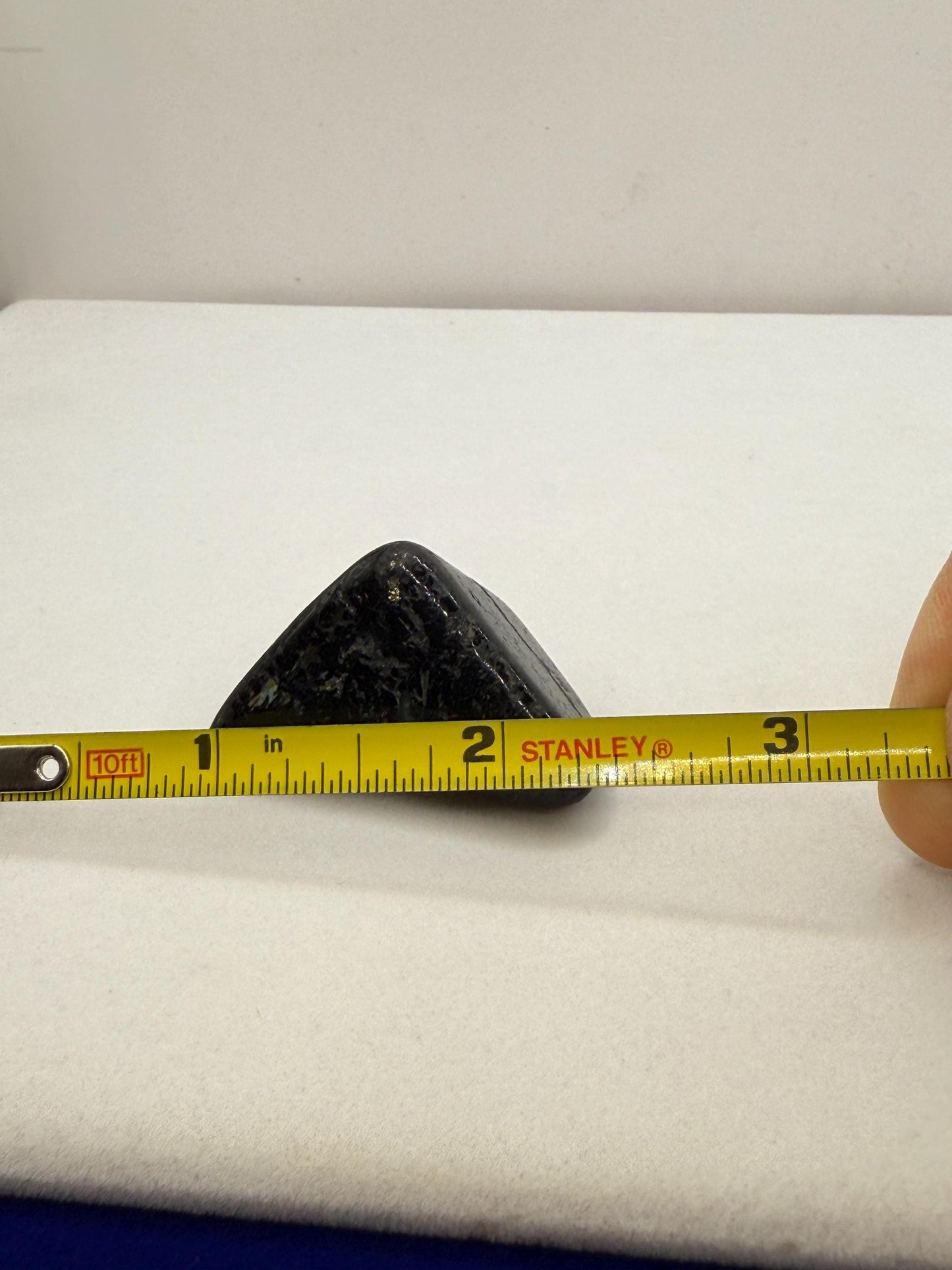 Polished Nuummite Stone: Greenland Gemstone with Display Case, Talisman, 18.89 grams