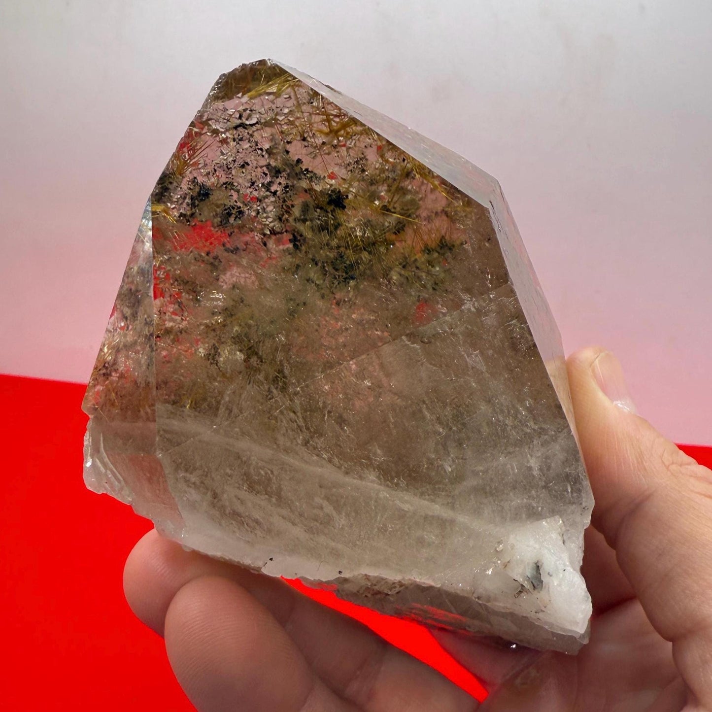 Golden Rutilated Quartz Crystal: Brazilian Fine Crystal, 398 grams