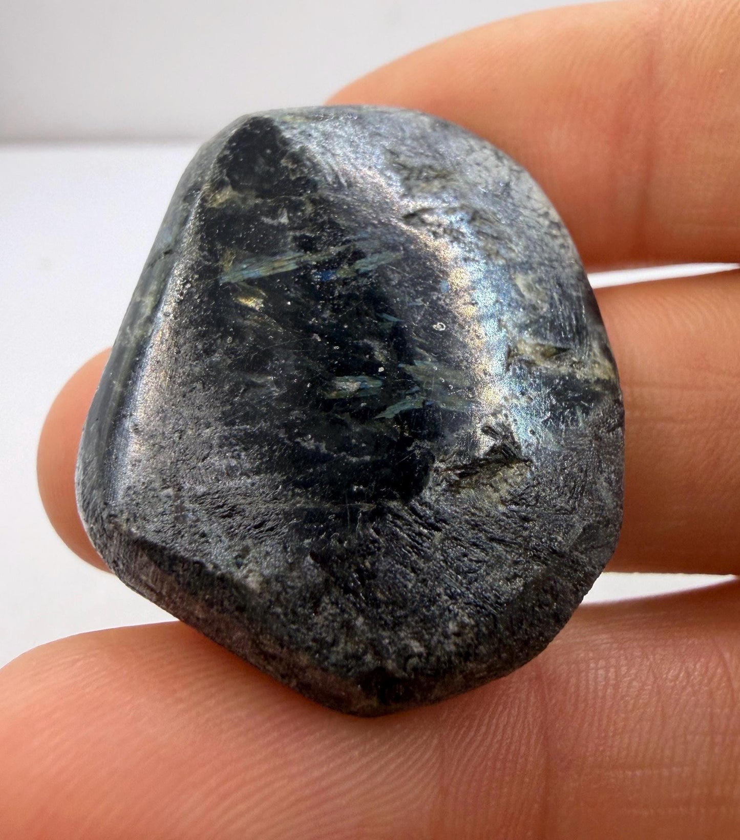 Rare Nuummite Crystal Finland, Genuine Sorcerer’s Stone, Iridescent Stone, 13.96g