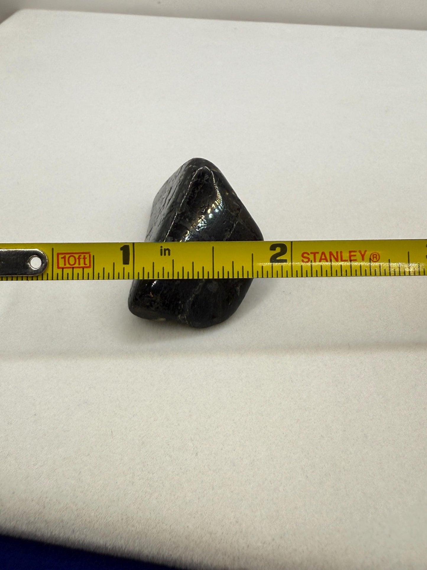 Polished Nuummite Stone: Greenland Gemstone with Display Case, Talisman, 18.89 grams