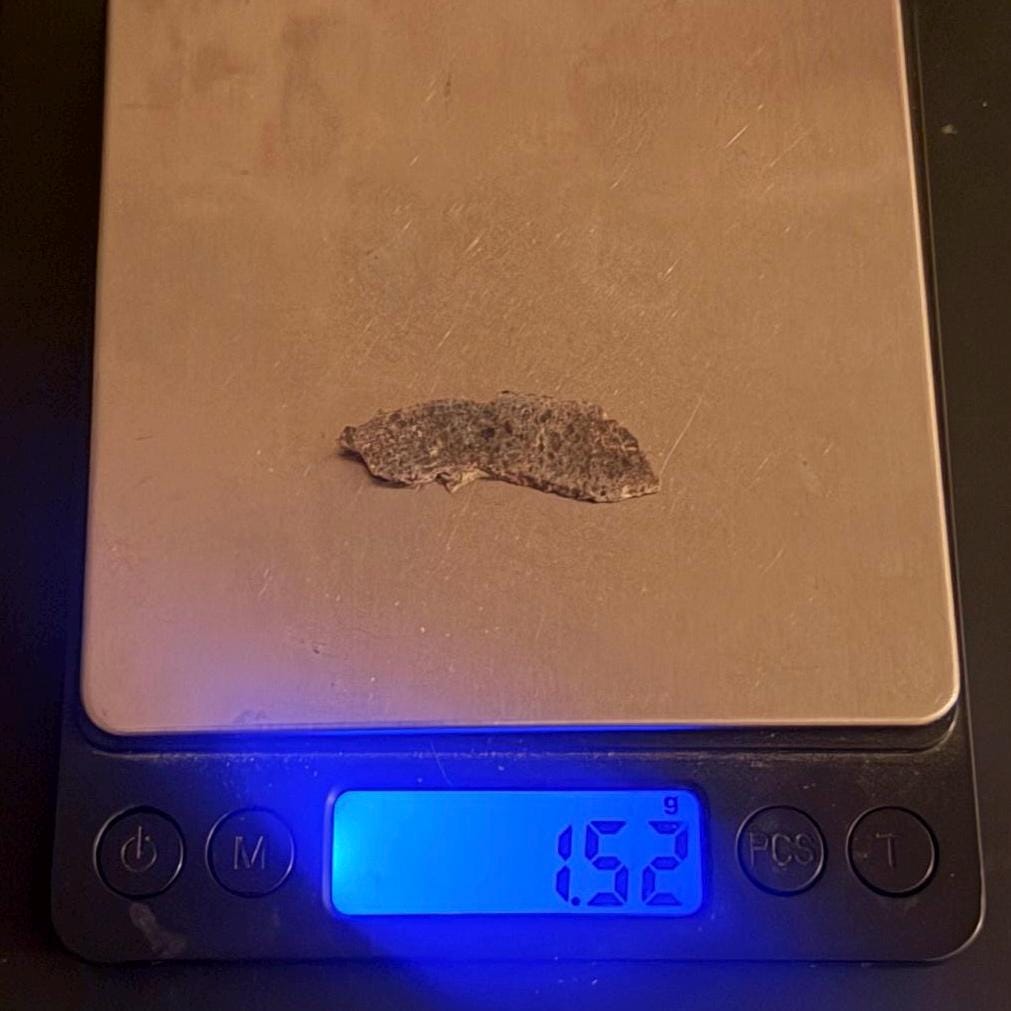 Oued el Hamim 001 Lunar Meteorite Slice, Rare Aqueously Altered Moon Rock, 1.52g