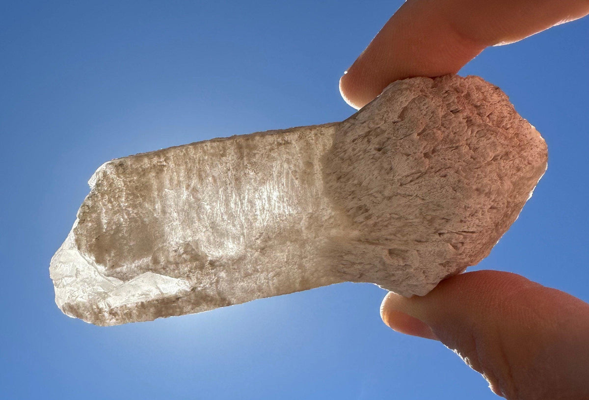 Rare Mushroom Scepter Quartz with Kaolinite Coating: Energy Work, Rare Brazilian Crystal, 140 grams