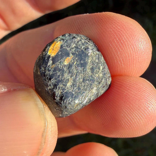 Greenland Nuummite Stone: Reiki Healing Stone, Protection Talisman, 5.25 grams