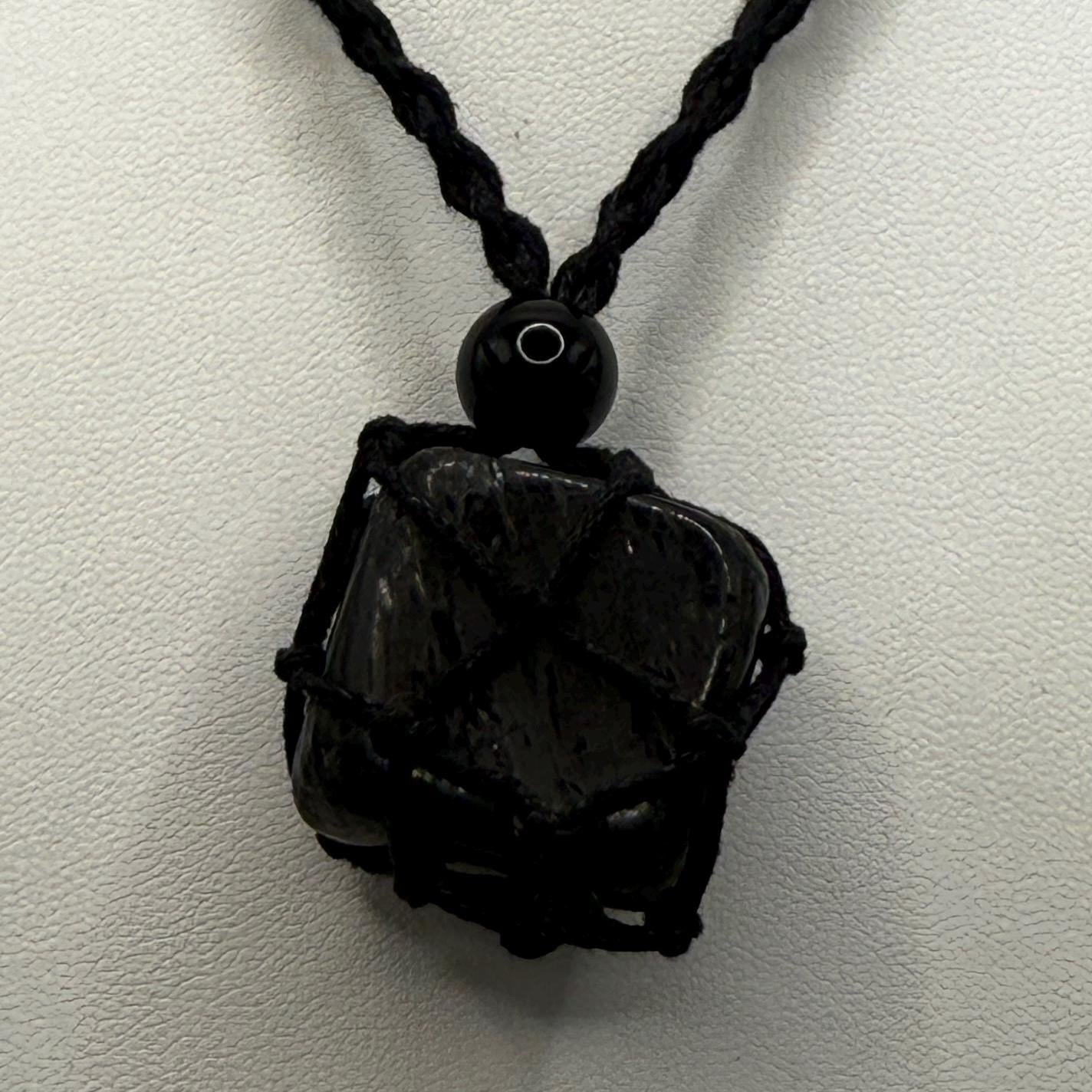 Greenland Nuummite Stone: Reiki Grounding Gemstone, 23.09 grams
