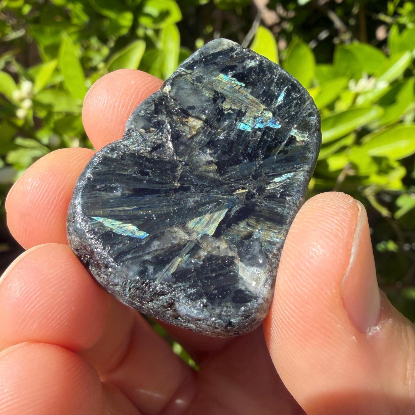Rare Nuummite Crystal Finland, Genuine Sorcerer’s Stone, Iridescent Stone, 20.96g