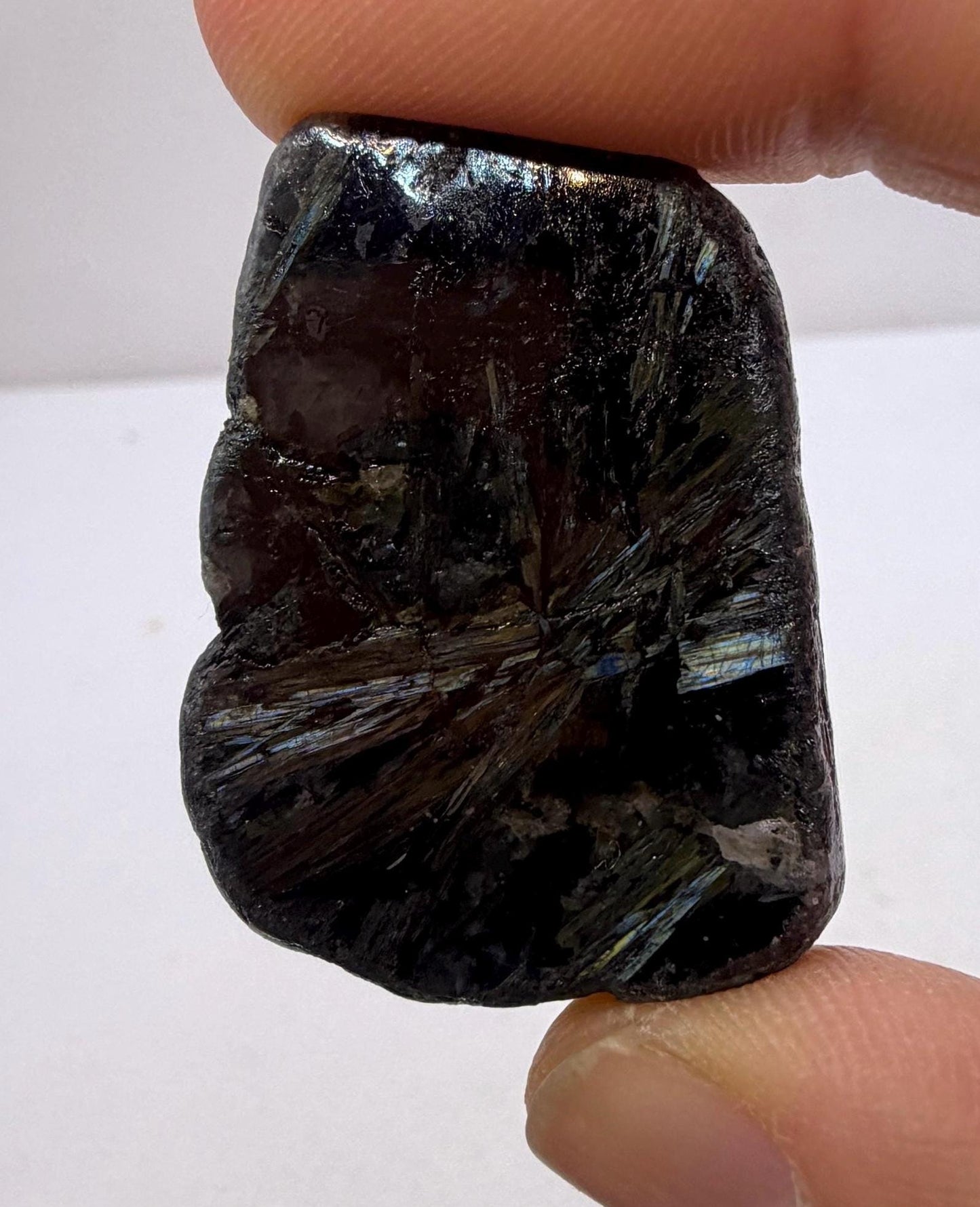 Rare Nuummite Crystal Finland, Genuine Sorcerer’s Stone, Iridescent Stone, 20.96g