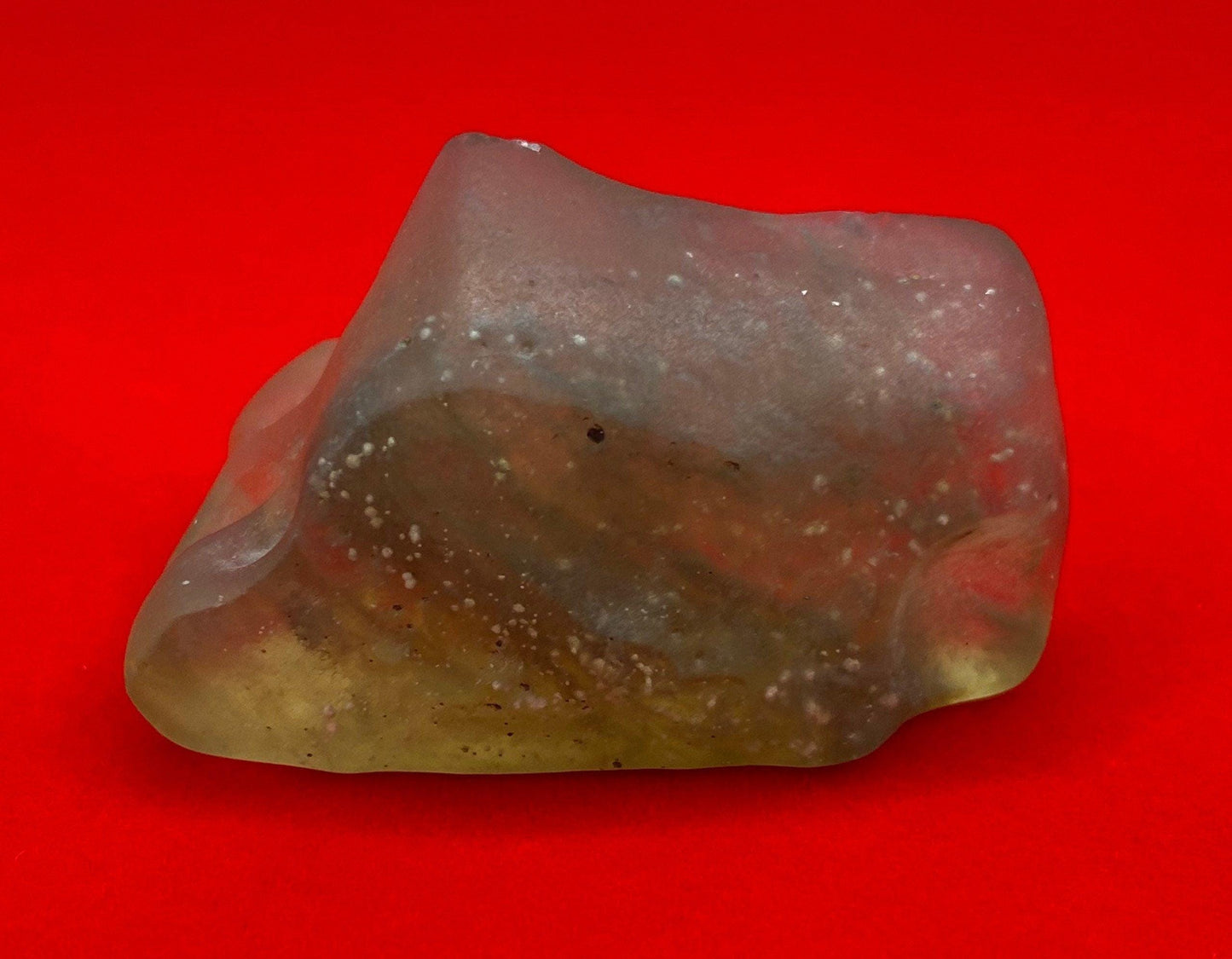 Libyan Desert Glass Tektite: Golden Green Talisman with Sand, 16.13 grams