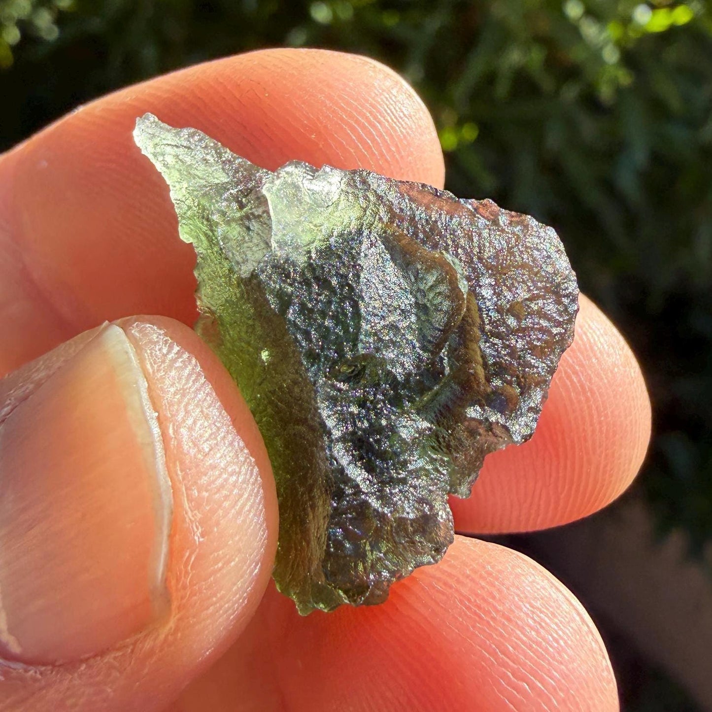 Authentic Moldavite Tektite Specimen: 4.86g/24.3ct