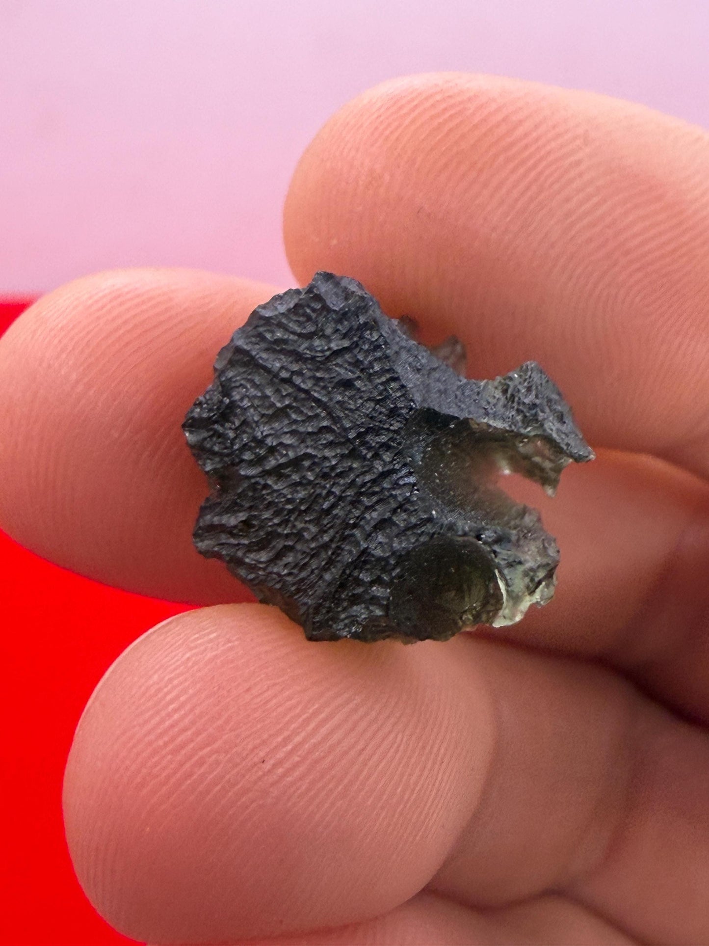 Authentic Moldavite Tektite Specimen, Czech Republic Origin, 3.22 grams