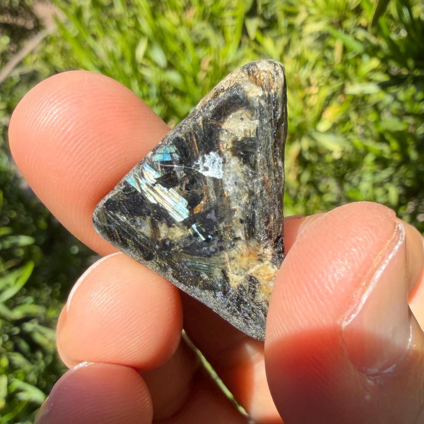Rare Nuummite Crystal Finland, Genuine Sorcerer’s Stone, Iridescent Stone, 8.12g