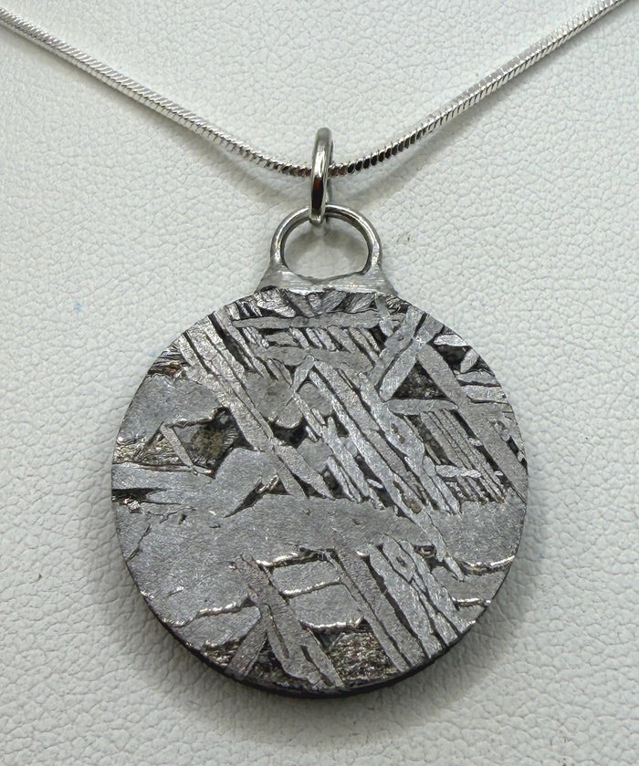 Aletai Meteorite Pendant, Space Jewelry, Etched Iron Widmanstätten 14.69g