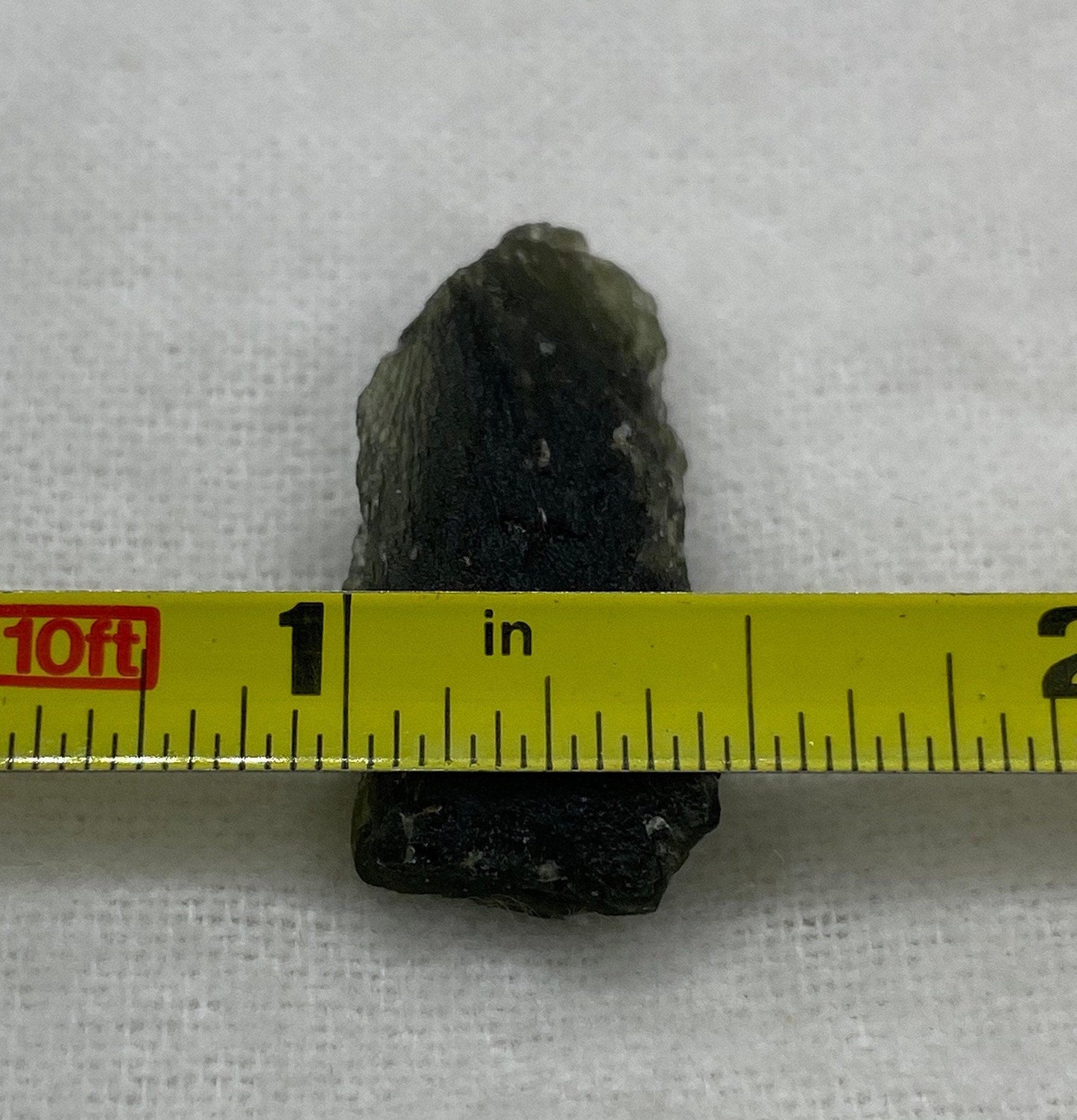Moldavite Tektite Specimen, 2.71 grams, with Display Case