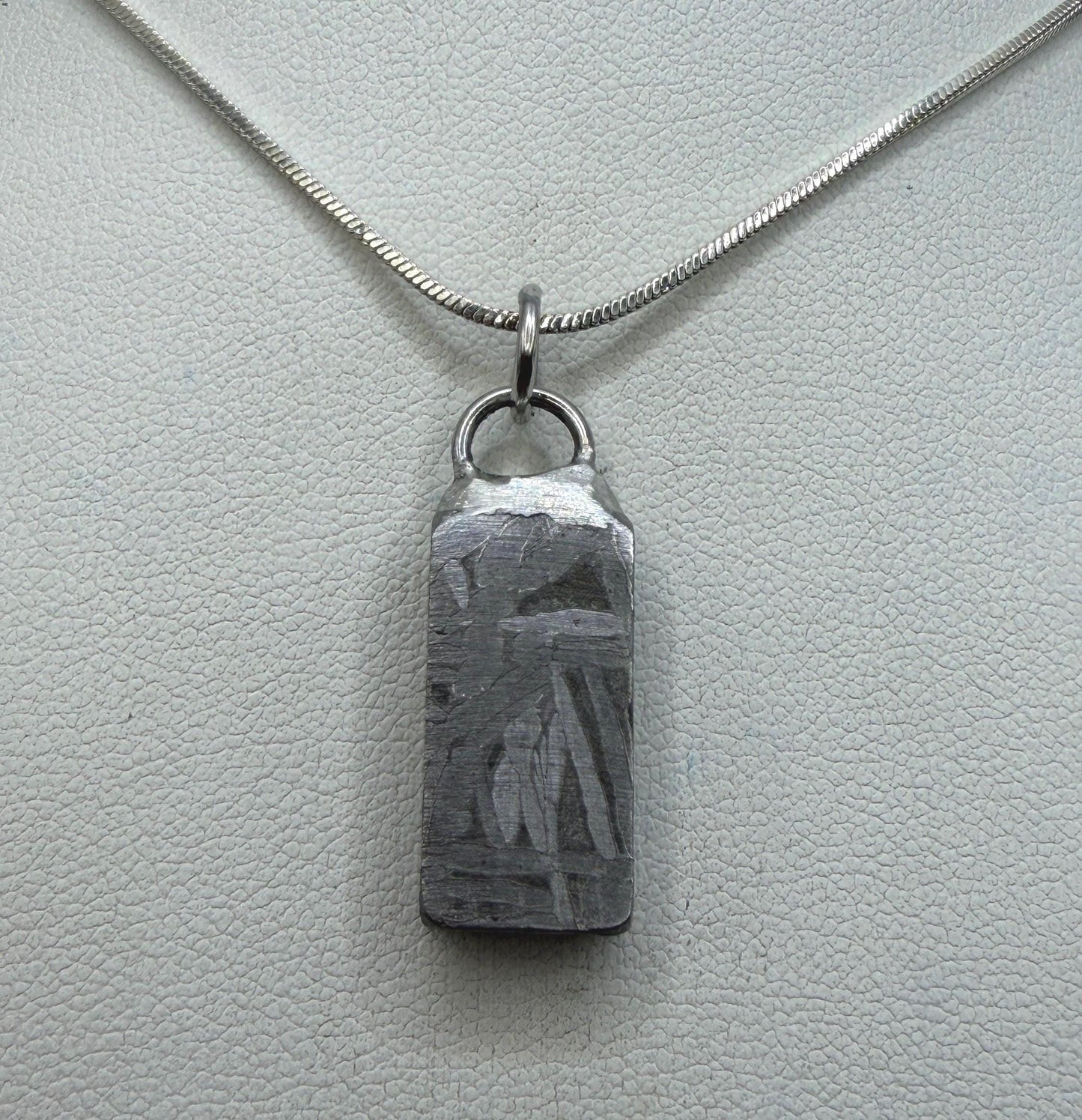 Aletai Meteorite Pendant, Space Jewelry, Etched Iron Widmanstätten 8.02g