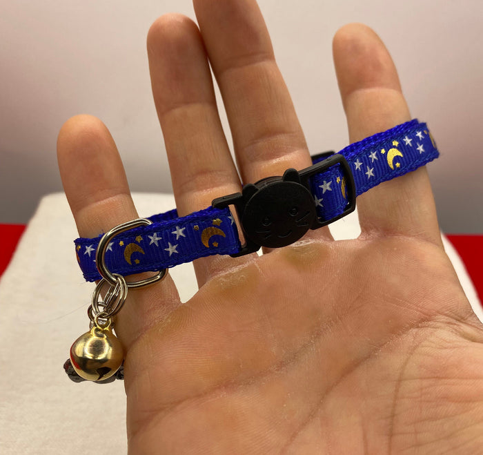 Meteorite Cat Collar: Moon and Stars, Argentinian Campo del Cielo Meteorite, 16 grams