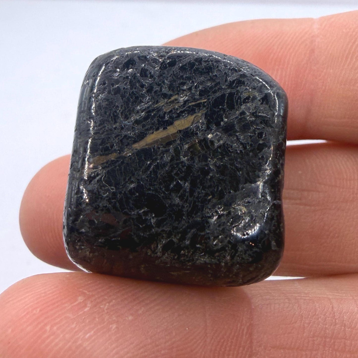 Nuummite Stone: Rare Greenland Gemstone Talisman, Ancient Transformation Crystal, 25.14 grams