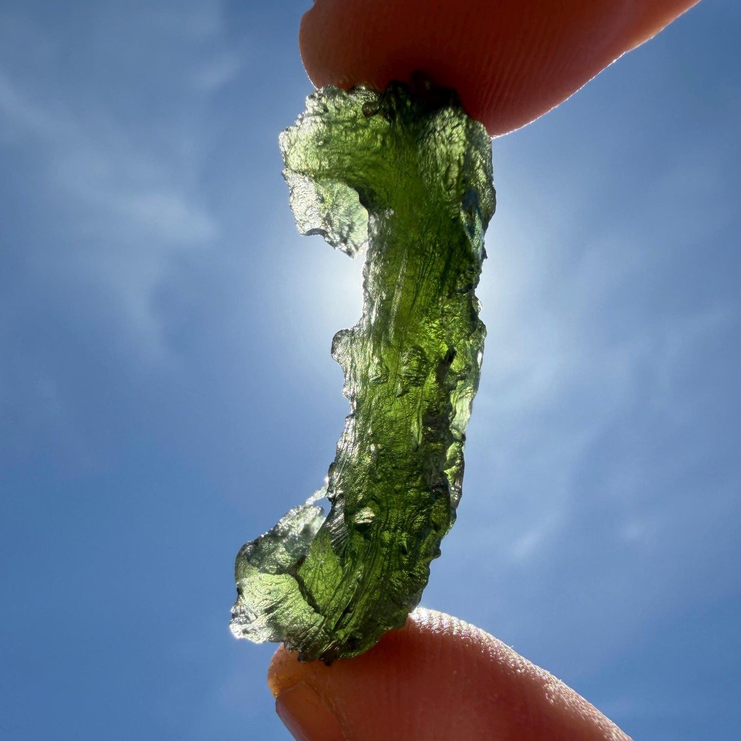 Authentic Moldavite Tektite Specimen, Reiki Healing Crystal, 7.04g/35.2ct