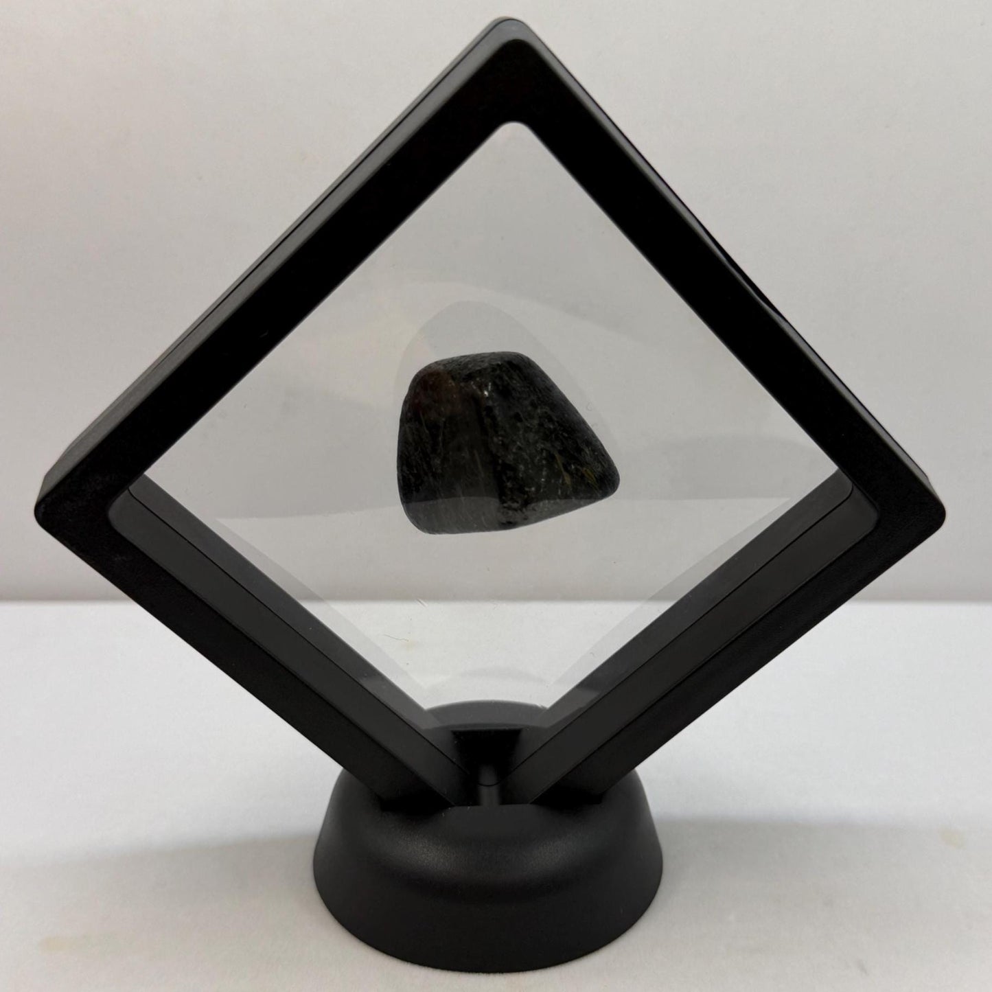 Nuummite Stone: Greenland Gemstone with Macrame Necklace and Display, Talisman, 20.35 grams