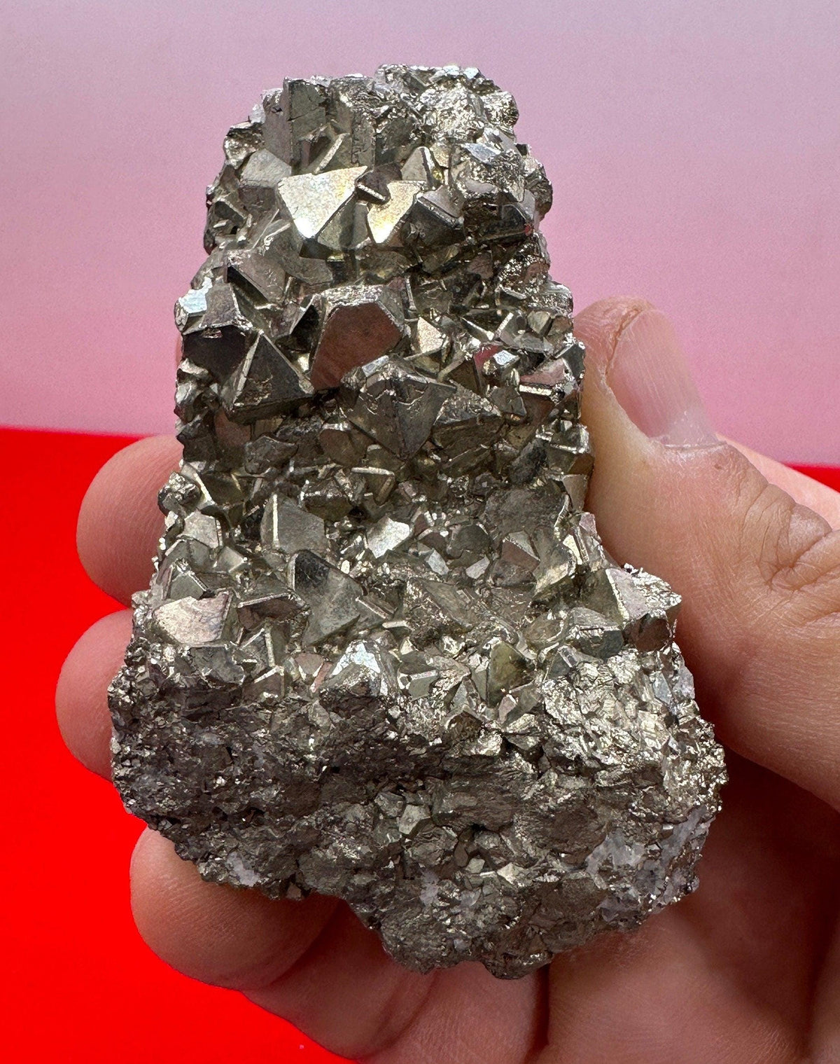Peruvian Pyrite Specimen: Rare Triangular Formation, Fools Gold, 168.42g