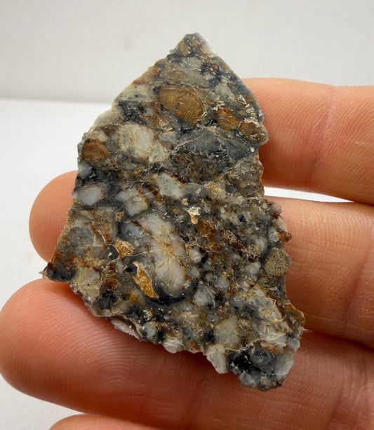 NWA 18045 Lunar Meteorite Slice, Newly Classified, Translucent, Authentic Moon Rock, Melt Breccia, 6.36 grams