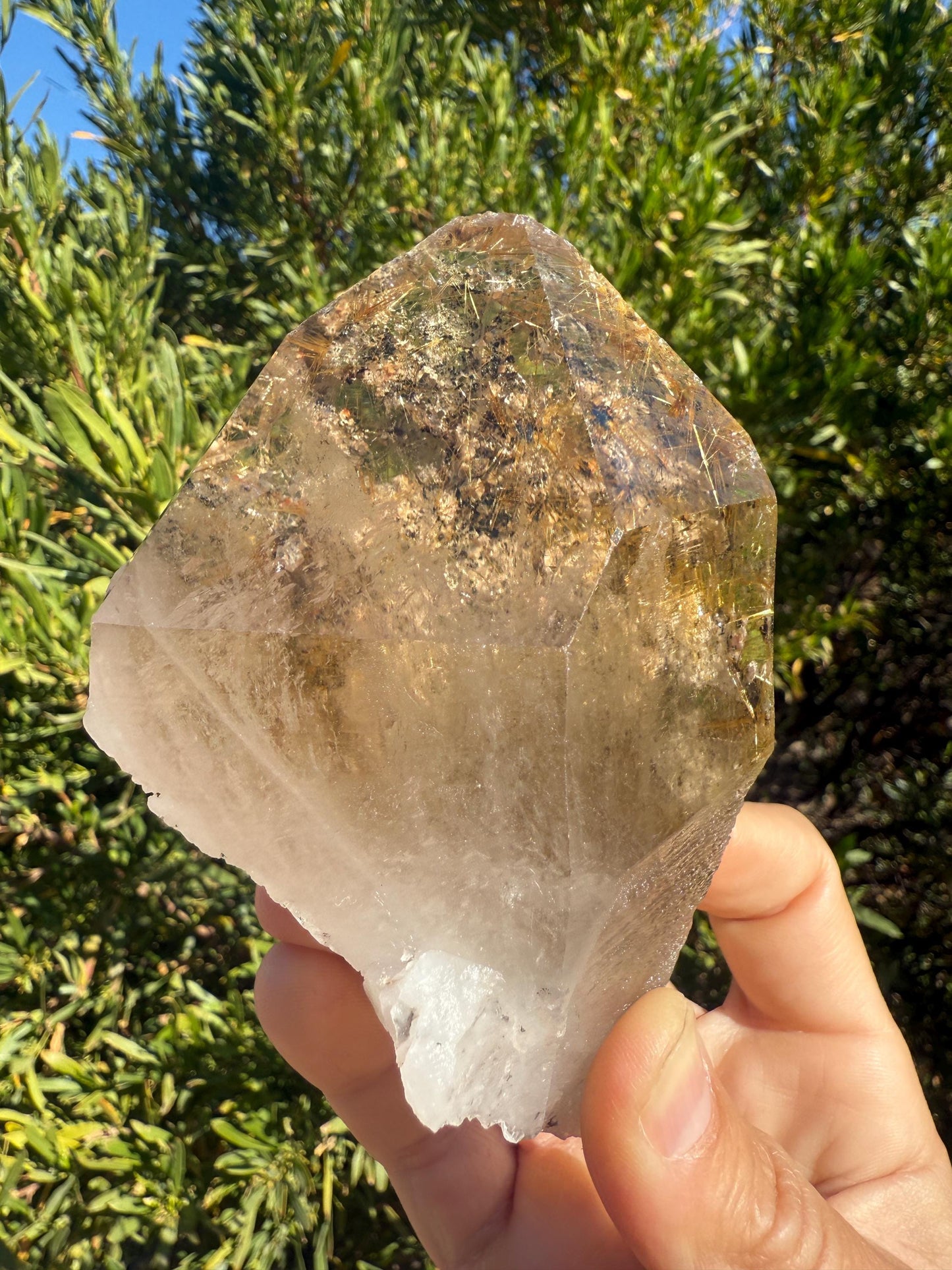 Golden Rutilated Quartz Crystal: Brazilian Fine Crystal, 398 grams