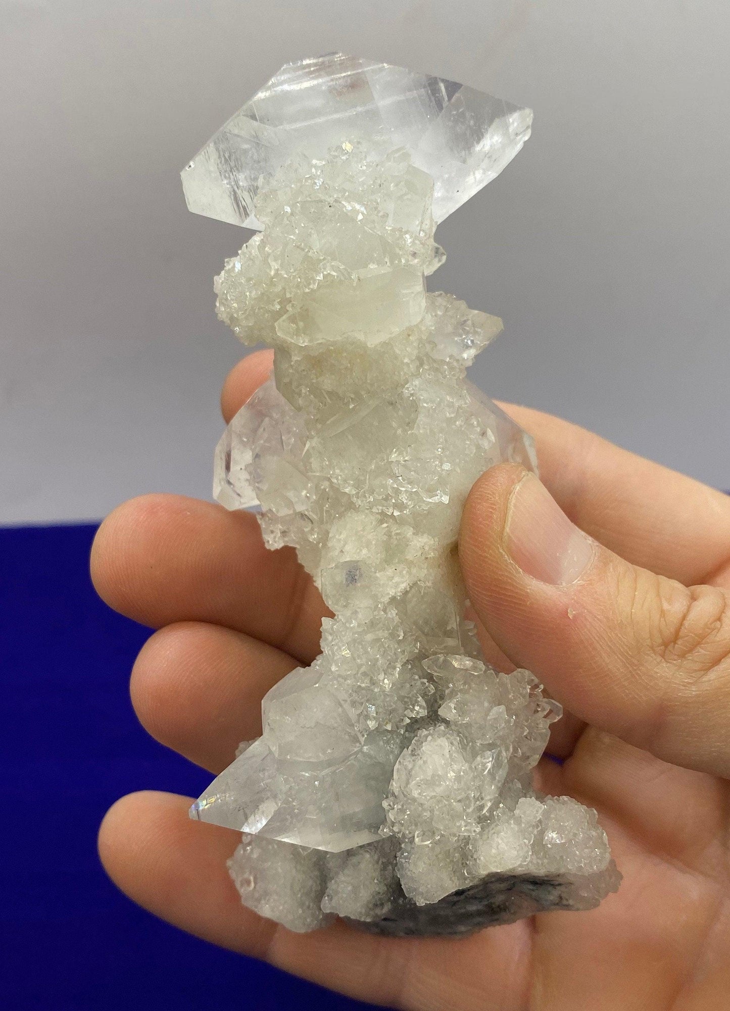 Apophyllite Stalactite Crystal Cluster: Reiki Meditation Stone, 128 grams