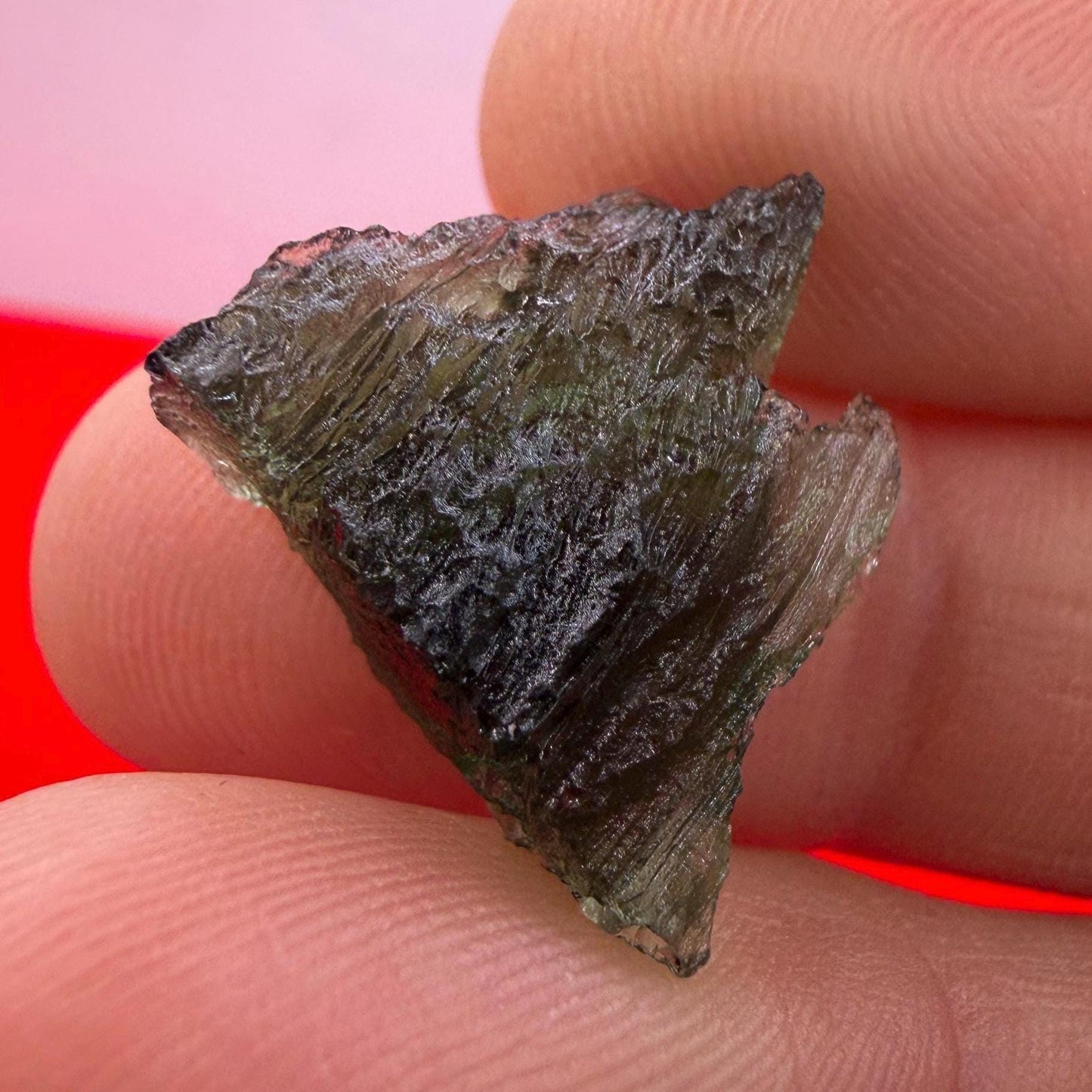 Authentic Moldavite Tektite Specimen: 2.43 grams, Reiki Talisman