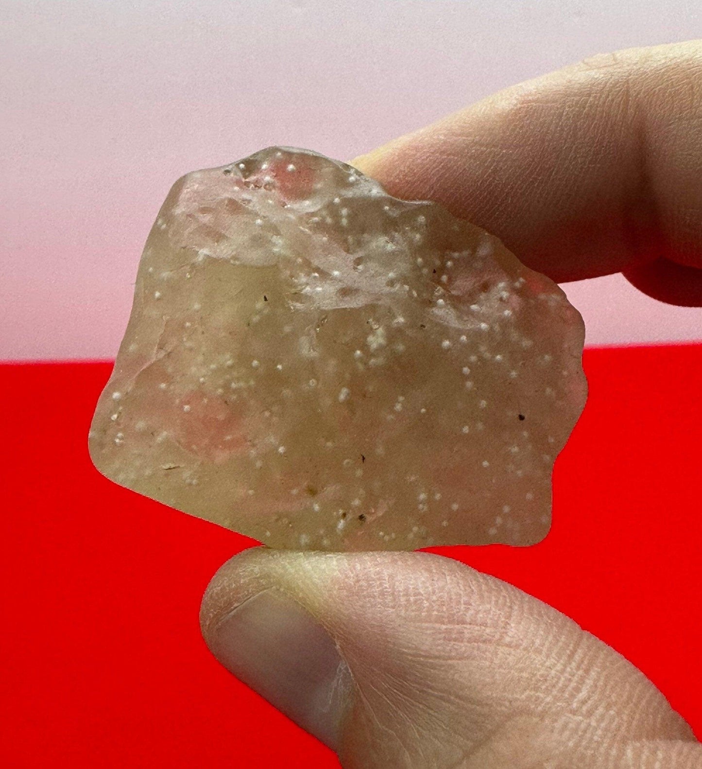 Libyan Desert Glass: Golden Tektite Talisman with Sand Grains, 20.86 grams