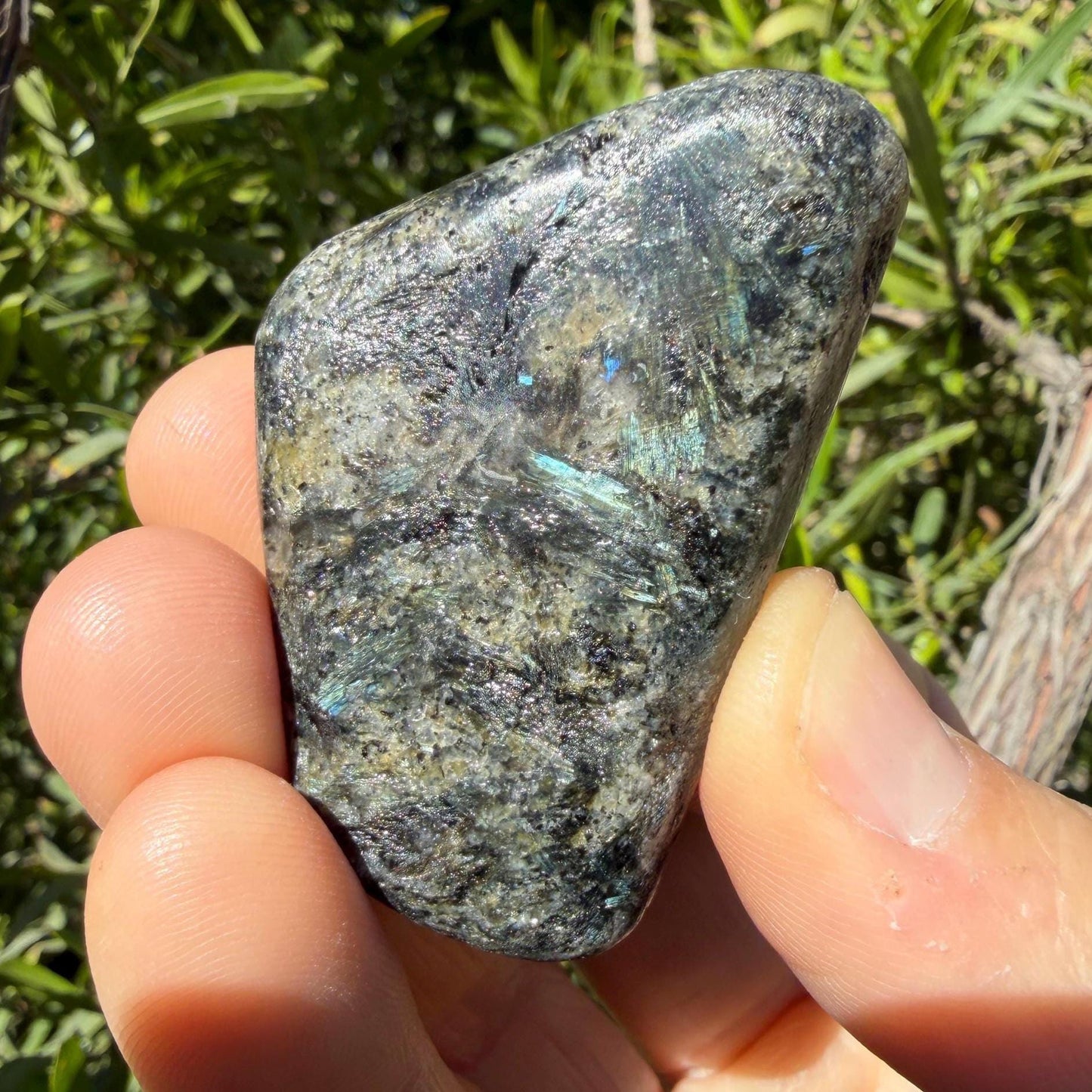 Rare Nuummite Crystal Finland, Genuine Sorcerer’s Stone, Iridescent Stone, 36.75g