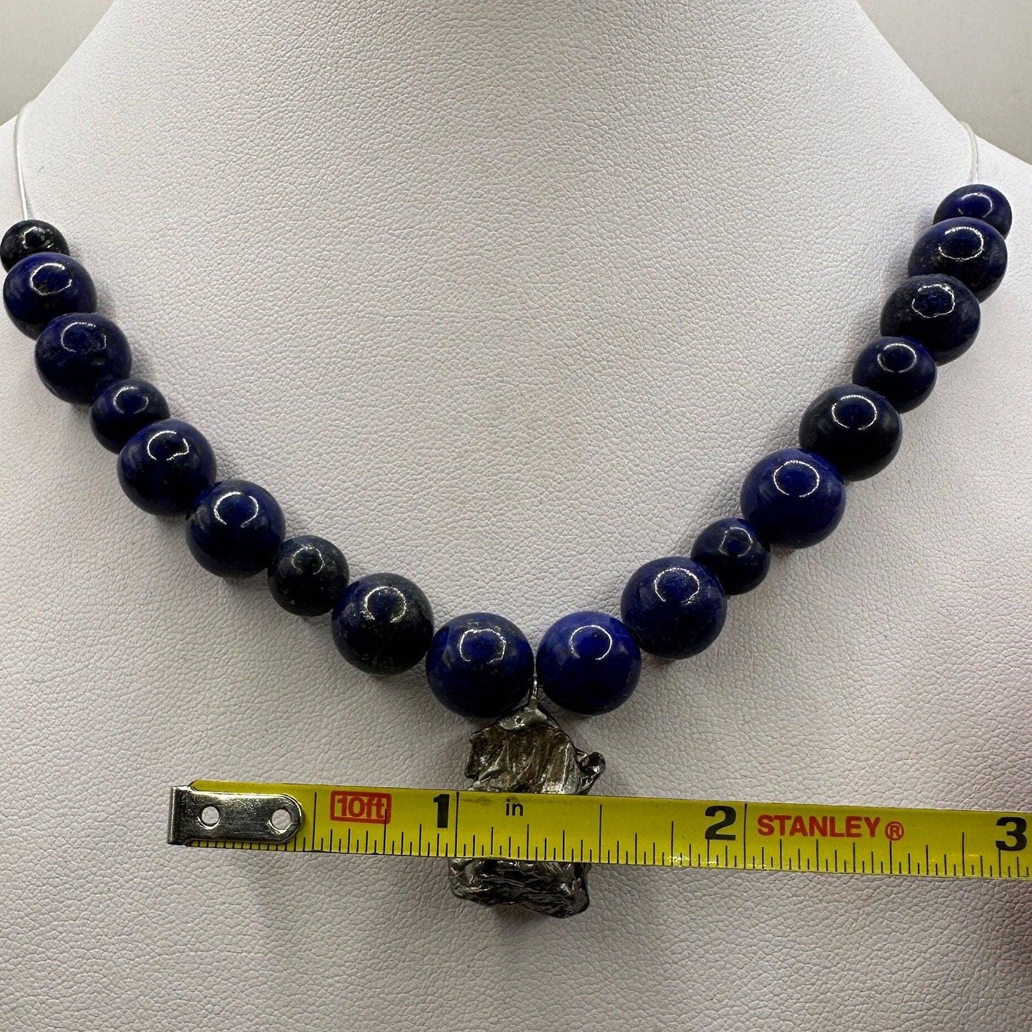 Campo del Cielo Meteorite Necklace: Lapis Lazuli Astronomy Gift, 38 grams