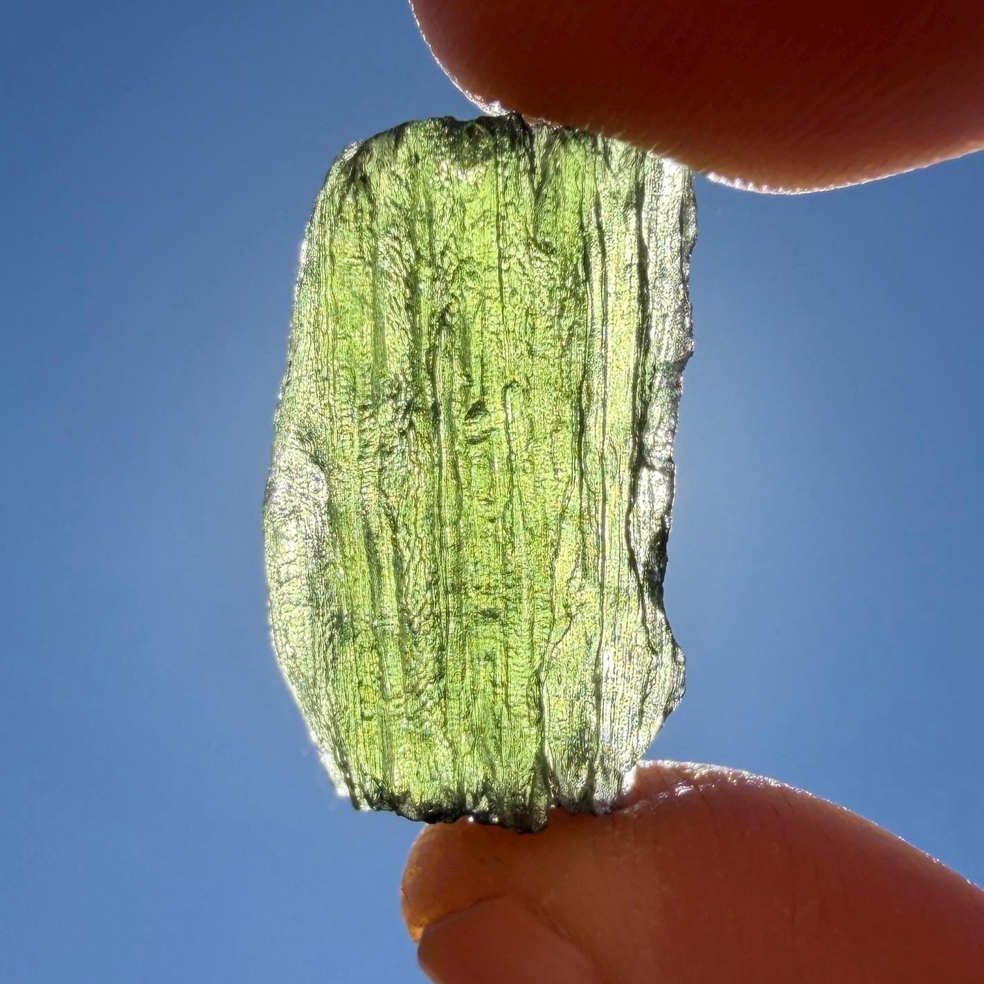 Moldavite Tektite Specimen: Authentic Crystal, 3.76g/18.8ct