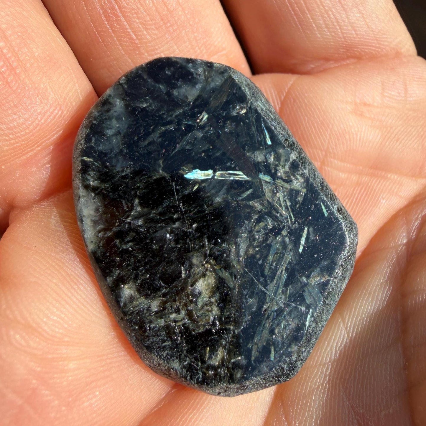 Rare Nuummite Crystal Finland, Genuine Sorcerer’s Stone, Iridescent Stone, 13.96g