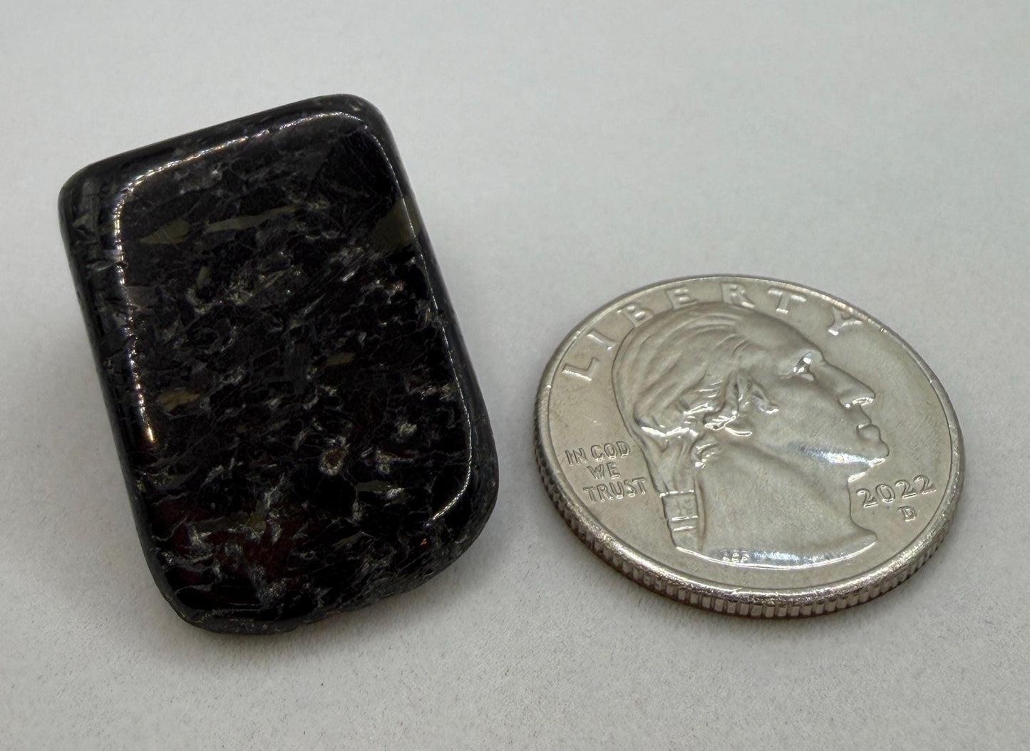 Fiery Nuummite Stone: Sorcerer's Stone from Greenland, Energy Work, Golden Flashes, 16.70 grams