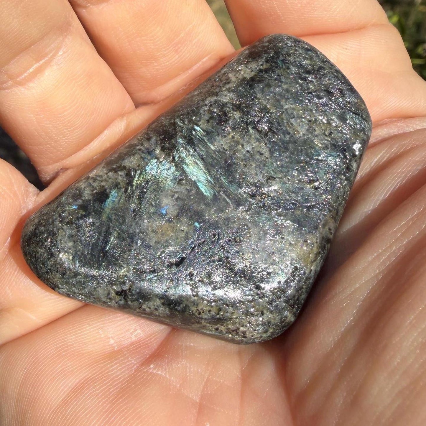 Rare Nuummite Crystal Finland, Genuine Sorcerer’s Stone, Iridescent Stone, 36.75g