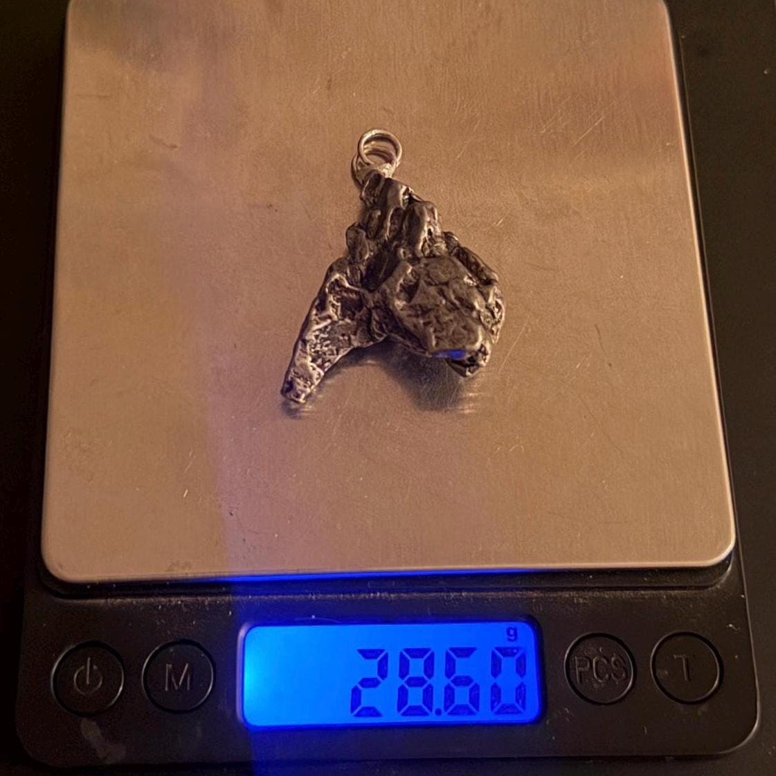 Campo del Cielo Meteorite Pendant, Authentic Astronomy Gift, Cosmic Jewelry, 28.60 grams
