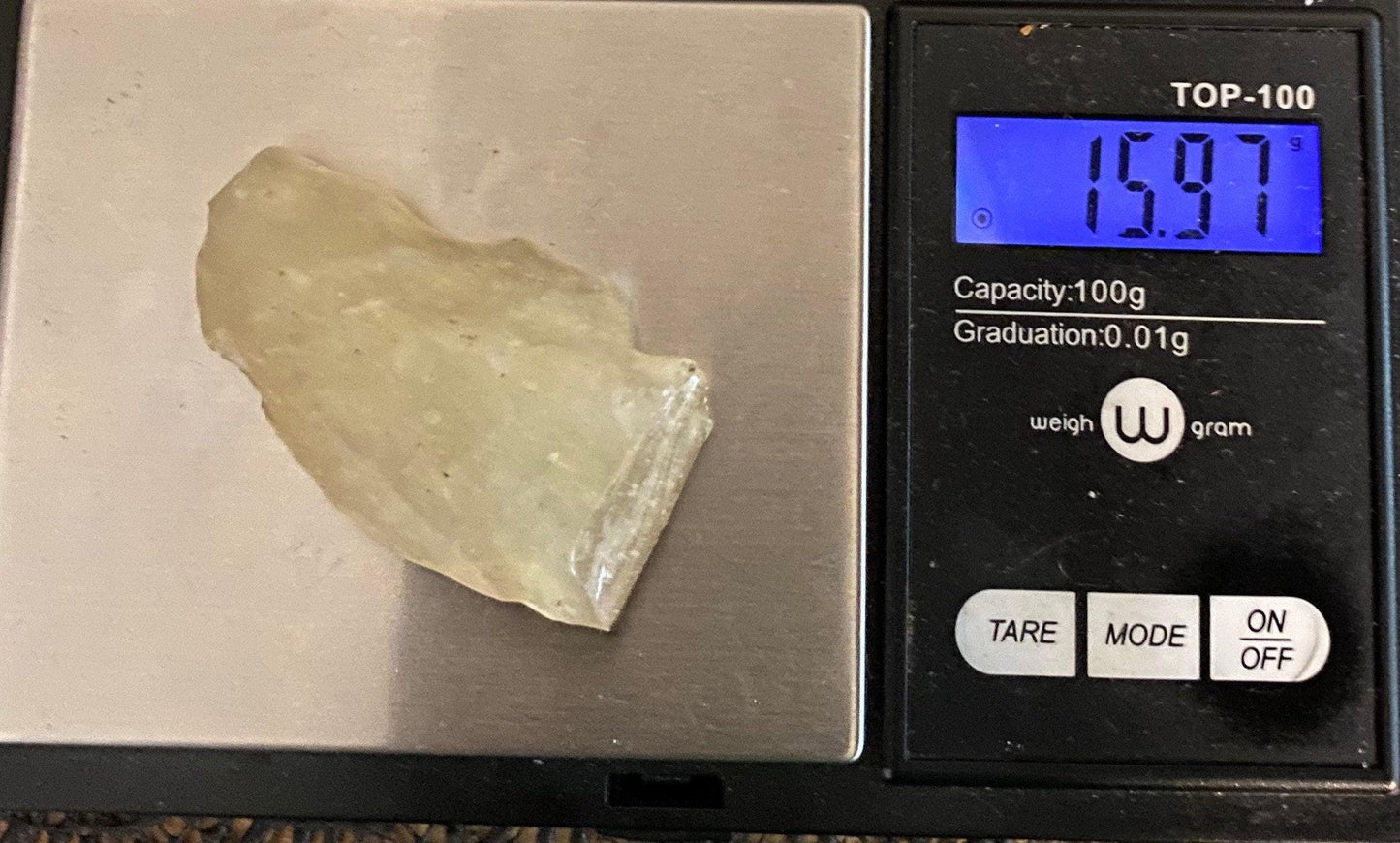 Libyan Desert Glass: Golden Tektite Talisman, 15.97 grams