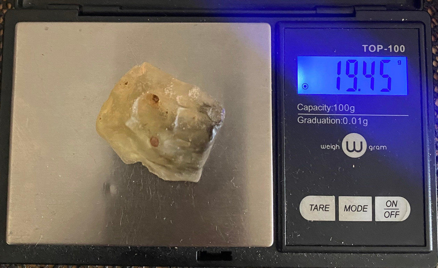 Libyan Desert Glass Tektite: Golden Crystal Talisman, 19.45 grams