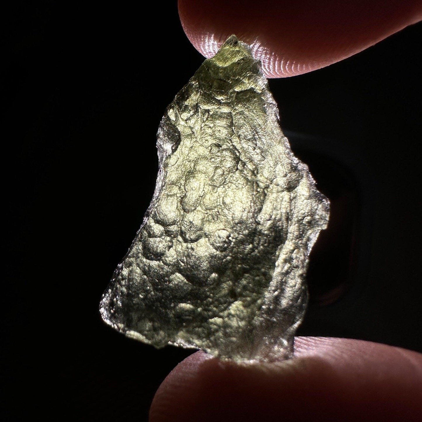 Moldavite Tektite Specimen: Authentic Tektite, 2.56g/12.8ct