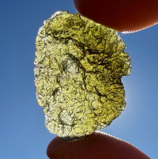 Authentic Moldavite Tektite Specimen: 4.37 grams, Reiki Talisman