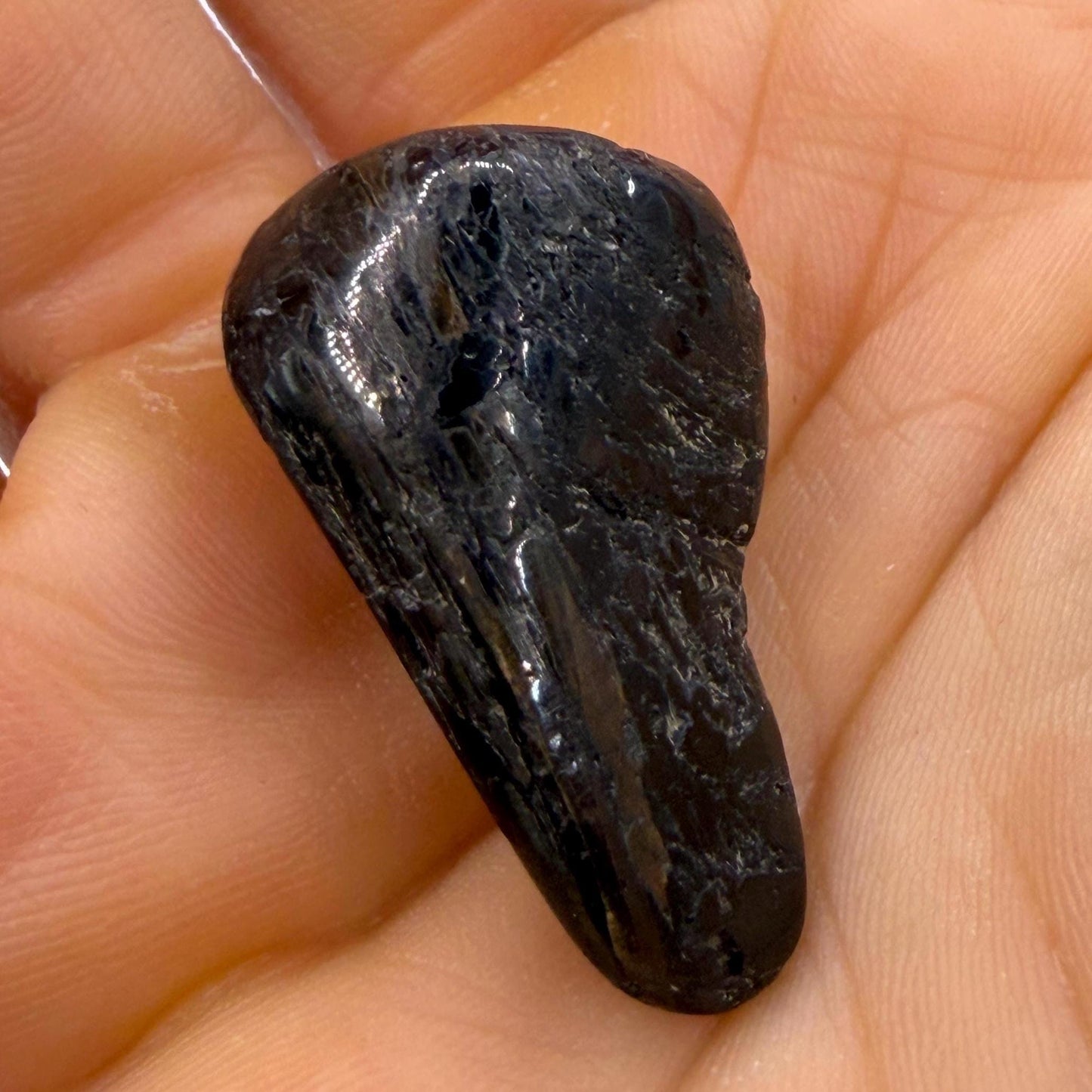 Greenland Nuummite Stone: Reiki Healing Stone, Protection Talisman, 9.17 grams
