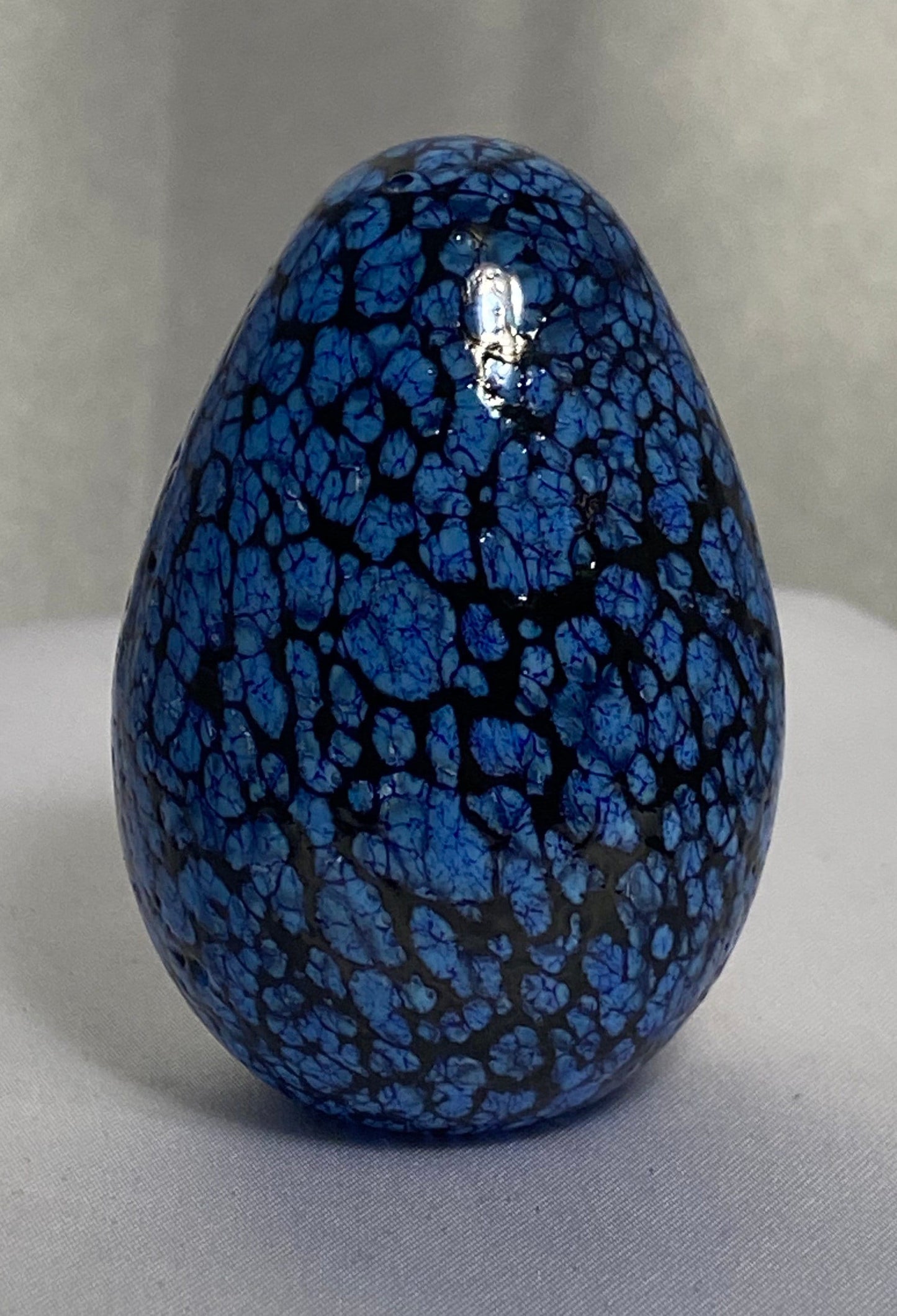 OBG (Ornamental Blown Glass) Blown Glass Egg Shaped Paperweight, The Perfect Gift, 1995, beautiful texture