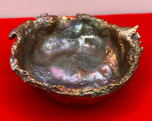 Rare Beautiful Fiery Red Golden Colored “Little” Splash Copper Bowl from Arizona, A Unique Gift, Southwest Gift, 9.6 ounces