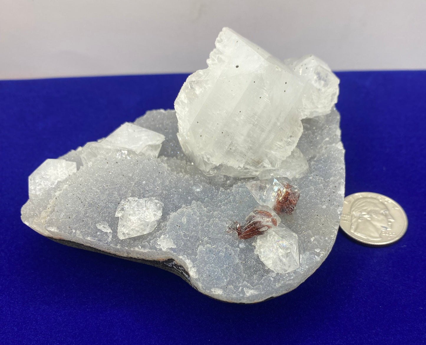 Beautiful Stilbite and Apophyllite on Chalcedony, India, Crystals, Rock Collection, Balance, Crystal Collection, 1 lb 3 ounces