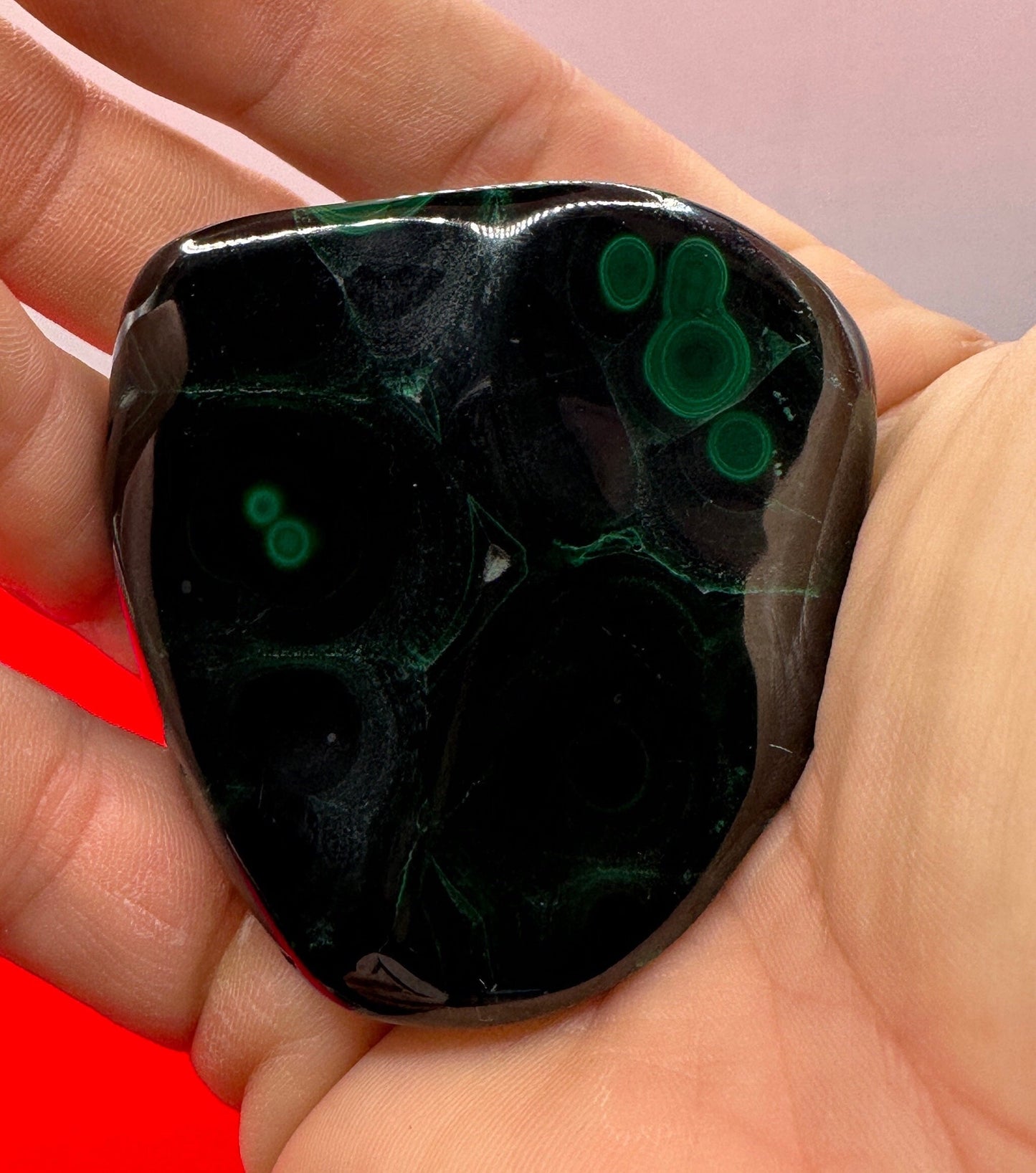 Polished Malachite Formation, Malachite Paperweight, Malachite Palmstone, Heart Chakra, Excellent Quality, Protection, 134 grams, 4.7 oz