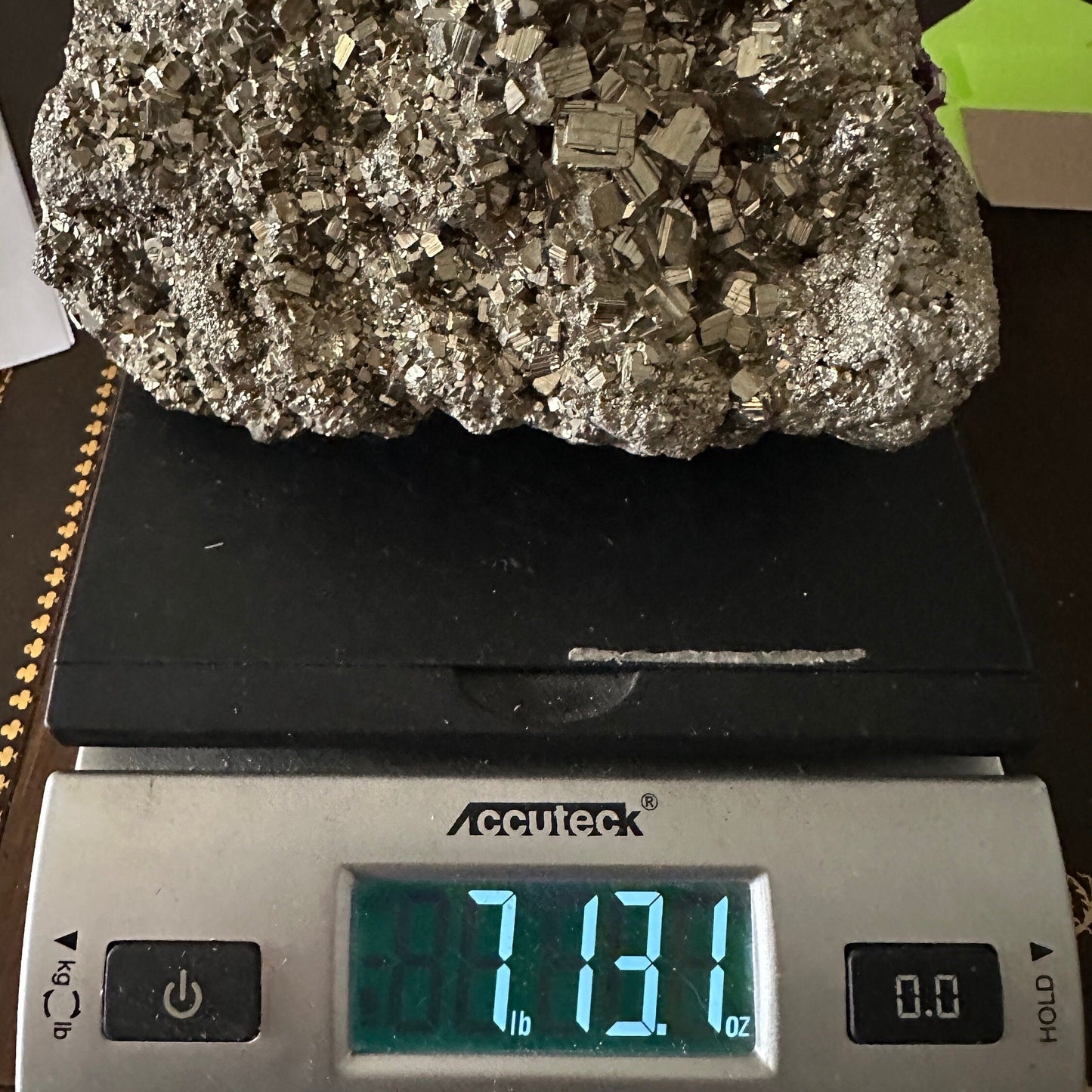 Beautiful Large Pyrite Specimen, Raw Pyrite, Balance, Peruvian Pyrite, willpower, Office Decor, Office Decor, Fools Gold, 7 lbs 13.1 ounces